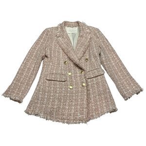 Notes Du Nord Pink Tweed Blazer Coat
